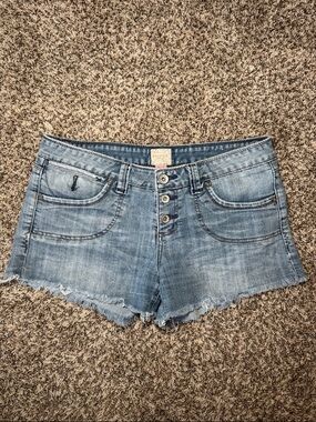Mudd Light Blue Distressed Denim Cutoff Shorts